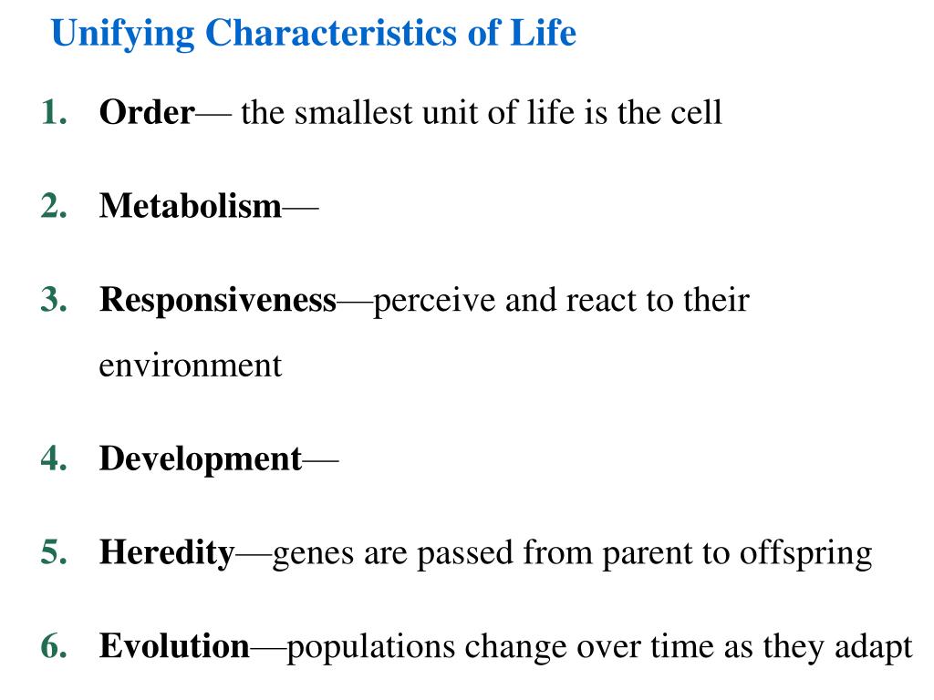 Characteristics Of Life