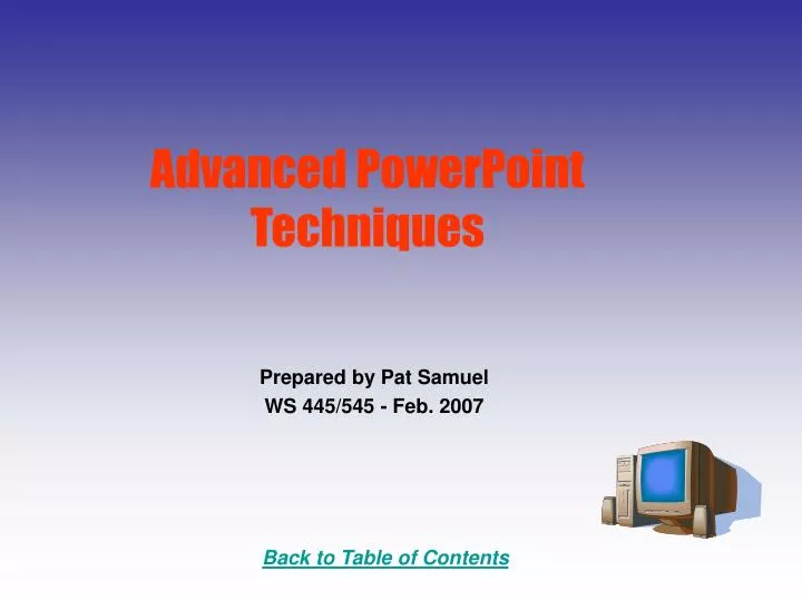 advanced powerpoint techniques n.