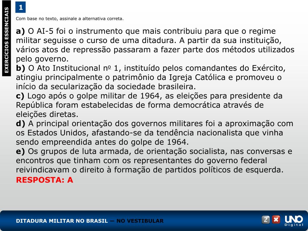 Ppt Ditadura Militar No Brasil Powerpoint Presentation Free Download Id5370314 