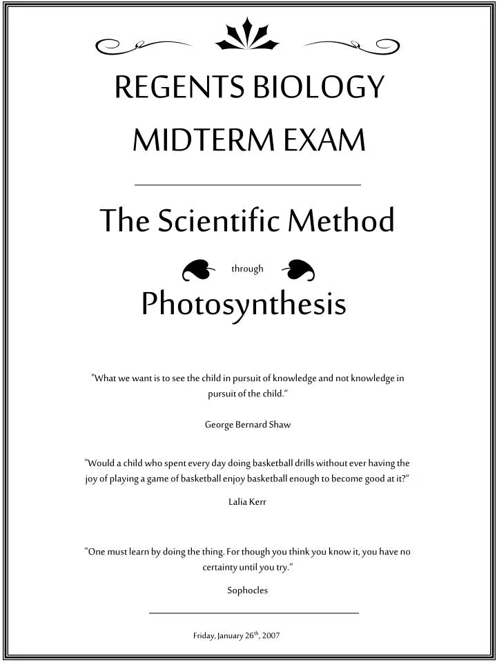 PPT REGENTS BIOLOGY MIDTERM EXAM PowerPoint Presentation, free