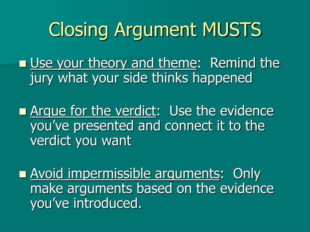 closing argument essay