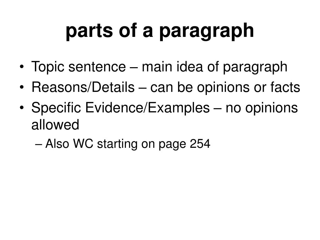 PPT - You will be taking notes Title your notes “Paragraph Development ...