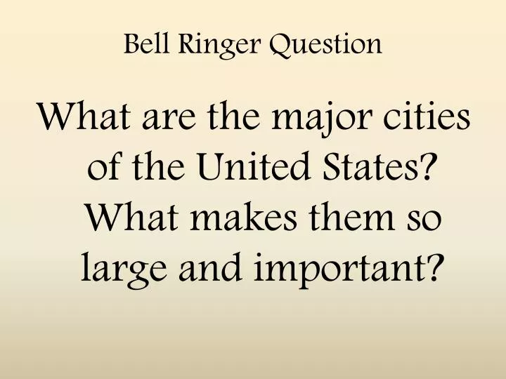 bell ringer question n.