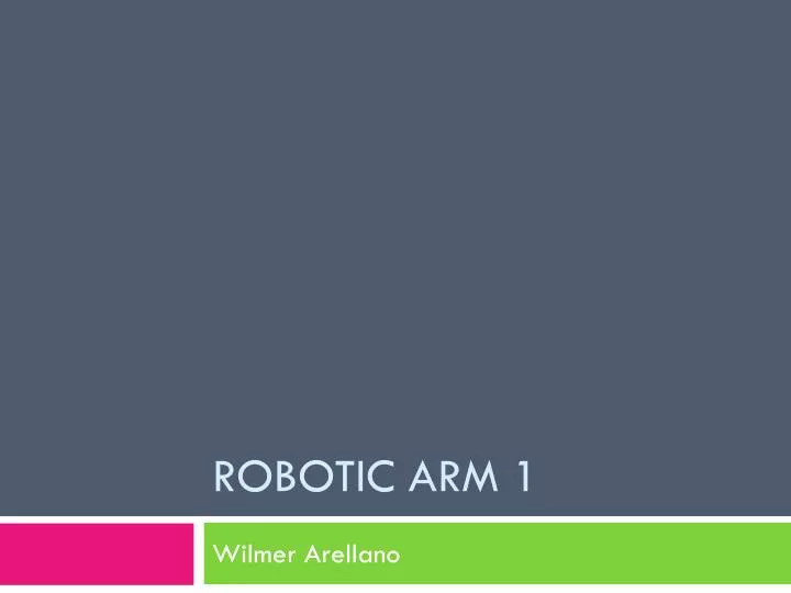 robotic arm 1 n.